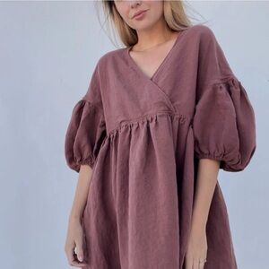 Marlow & Mae Harp Dress Midi - Cherry